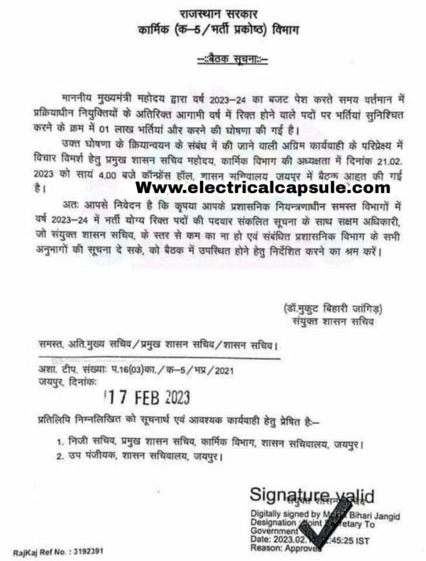 Rajasthan 1 Lakh New Vacancy 2023